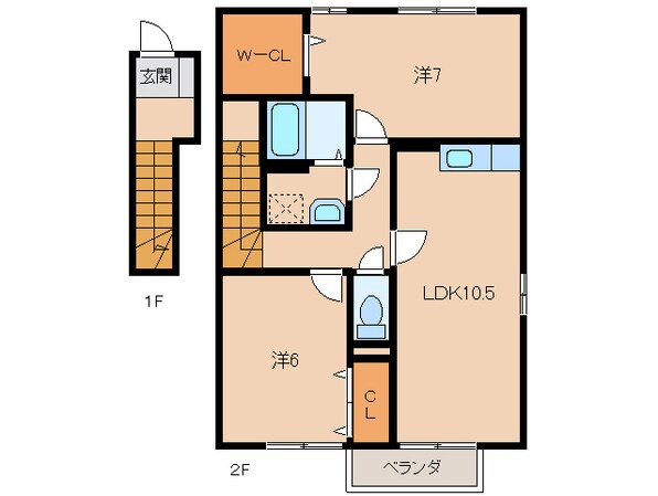 紀ノ川駅 徒歩14分 2階の物件間取画像